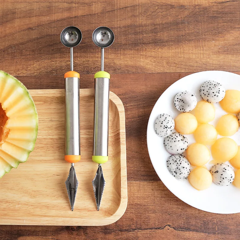 kitchen gadgets 2019Stainless steel fruit ball digger carving knife multifunctional watermelon digging spoon | Дом и сад