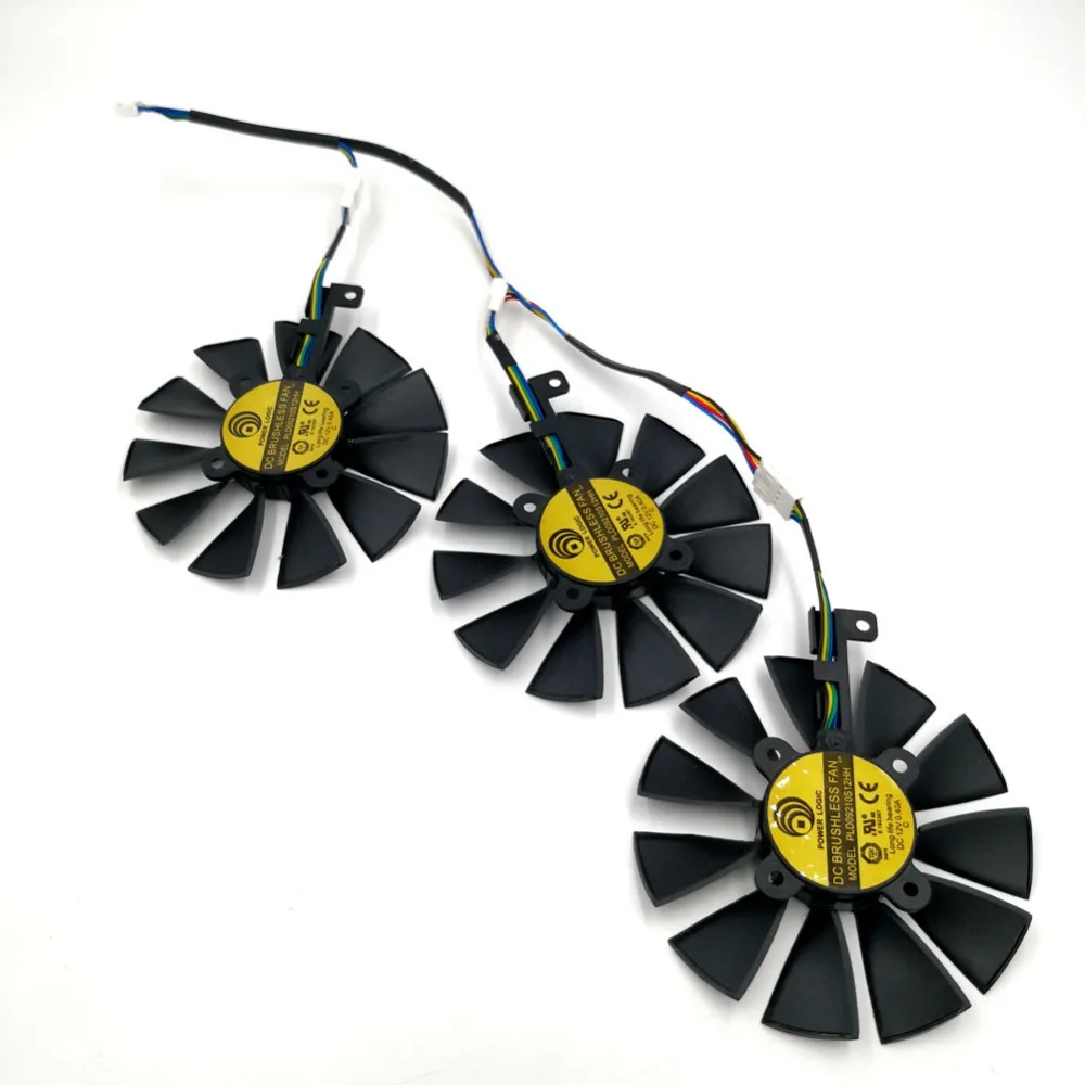 

New POWER LOGIC PLD09210S12HH Graphics Replacement Fan or Cable for ASUS STRIX R9 390X 390 RX480 RX580 GTX 980Ti 1060 1070 1080