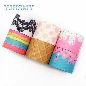

YJHSMY I-19327-831 38mm 10yards geometric Thermal transfer Printed grosgrain Ribbons,bow cap DIY accessories decorations