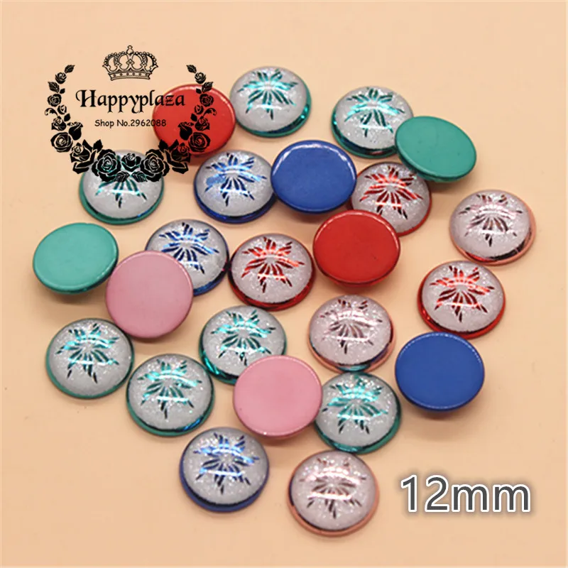 12mm **FREE** SAME DAY POSTAGE 50 x FLOWER RESIN BUTTONS MIXED COLOURS