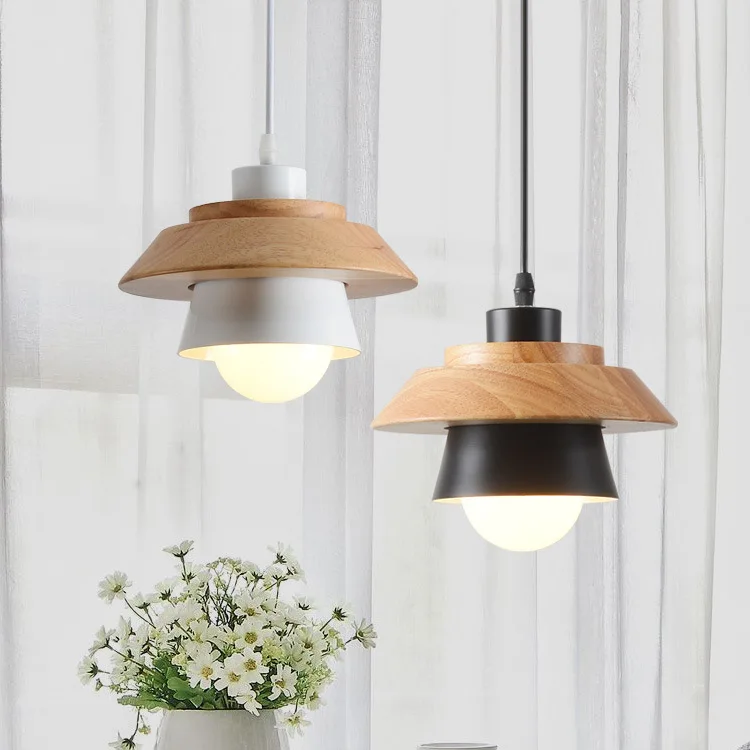 

Nordic modern creative chandelier wooden Cafe decorative lights