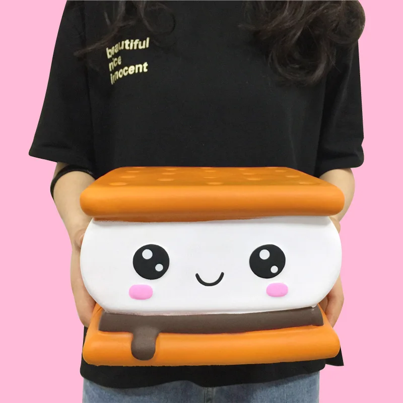 

New Toys 2019 Kids Giant Sweet Smores Biscuit Squeeze Anti-stress Squishy Toy
