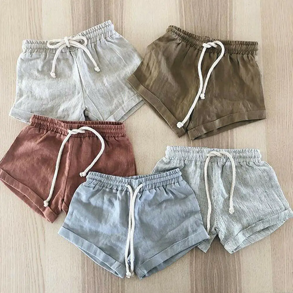 Baby Toddler Boys Girls Cotton & linen Shorts PP Kids Harem Short Trousers