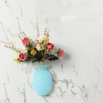 

Creative Silicone Flowers Pots Magic Refrigerator Glass No Trace Bottle Stickers Rubber Flower Vase With Suction Cup Home Decor