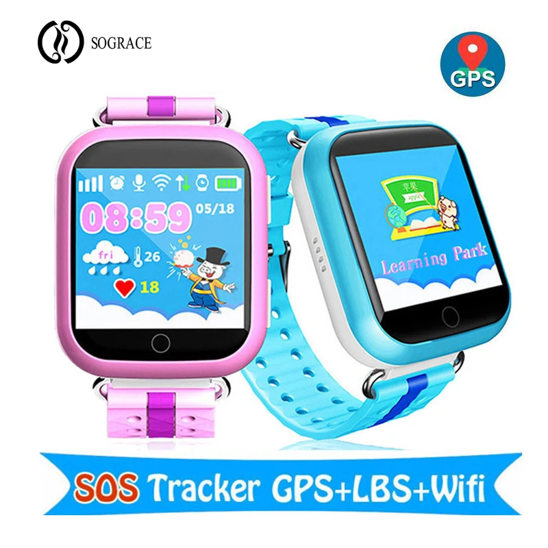 SOGRACE Q750 GPS Smart Watches For Kid Baby Cute Phone Watch Watch with Wifi SOS Call Location Device Tracker for Kid Safe life 