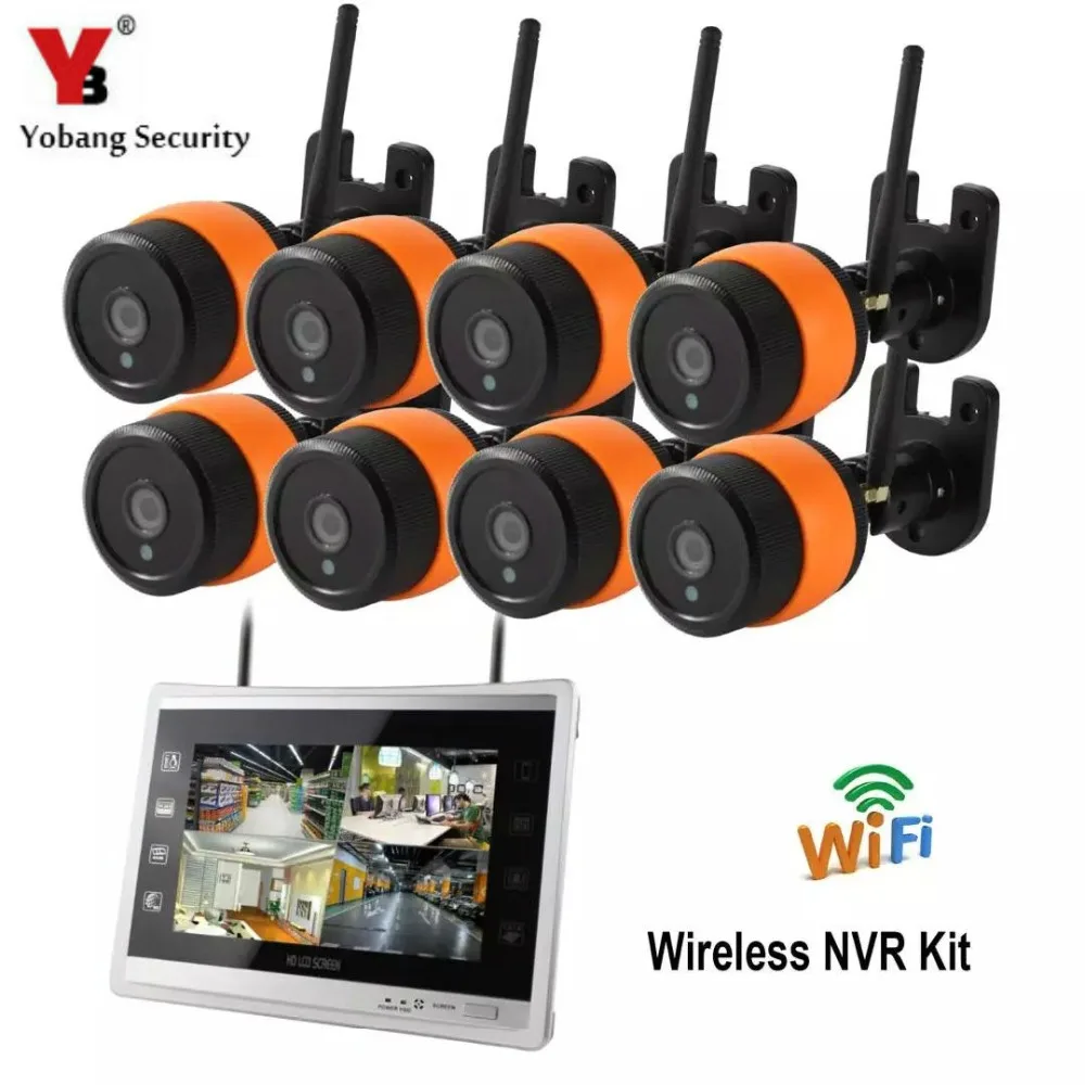 

YobangSecurity 11 inch Monitor 960P 8CH HD Wireless WIFI NVR kit Outdoor IR Night Vision IP Wifi Bullet Camera Security System