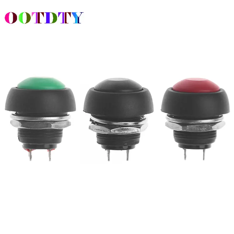 

OOTDTY Waterproof Momentary Push Button Switch 3A/125V 1A/250V Mount 12mm DS-333B