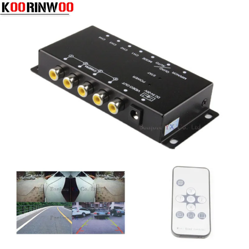 KOORINWOO Control IR For Parking Cameras Switch Image Combiner box for view Left Right view Front