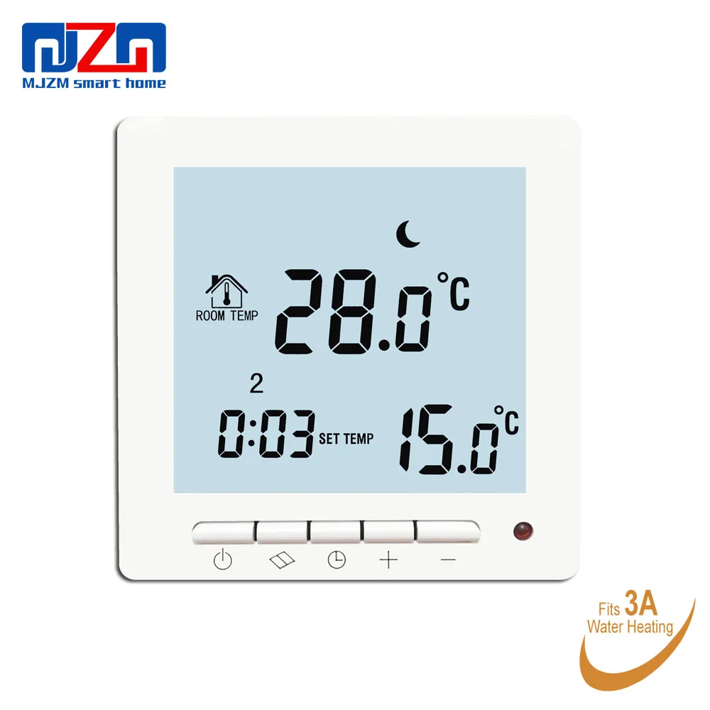 

MJZM 3A02-7 Digital Thermostat Regulator for Warm House Water Heating System White&Blue Light Temperature Controls Drop Up