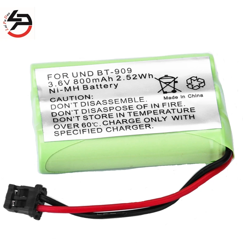 Laipuduo 3.6v 800mah Nimh Cordless Phone Rechargeable Battery Bt909 Replacement Pack Bt909