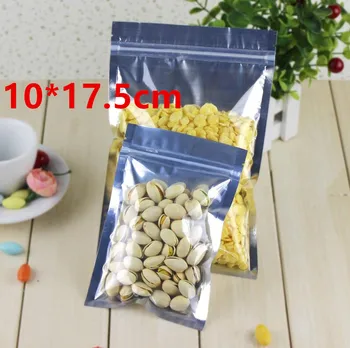 

10*17.5cm Aluminum Foil / Clear Resealable Valve Zipper Plastic Retail Storage Pack Bag, Zip Lock Ziplock Bag Retail Packaing