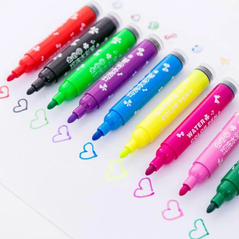 

Large Capacity Children With Seal Painting Washable Watercolor Pen Washable Art Marker Pens 12 Colors/18 Color/24colors