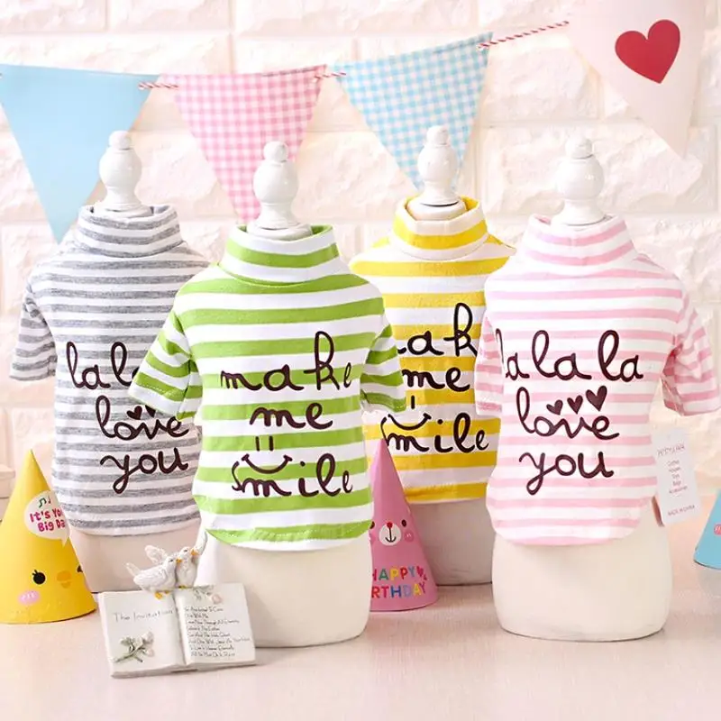 

Cotton Letter Printing Striped Dog Hoodies Fashion Dog Clothing For Dogs Puppy Pet Dog Clothes Pet Products