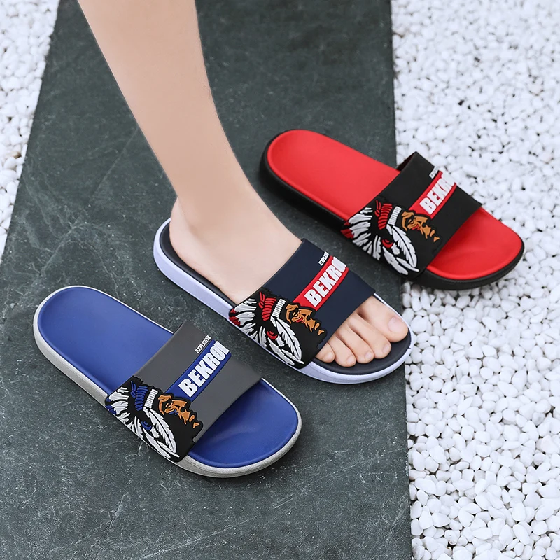 Zapatillas de moda de verano para hombre, sandalias antideslizantes personalizadas para exteriores, chanclas, 40 45, 2020|Zapatillas| - AliExpress