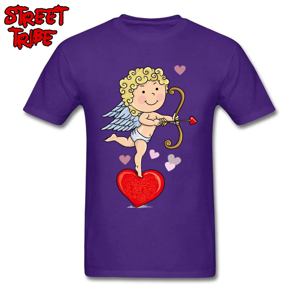  Men T-shirts Comics Summer Tops T Shirt All Cotton Round Neck Short Sleeve Casual Top T-shirts VALENTINE DAY Top Quality child standing in the heart 20946 purple