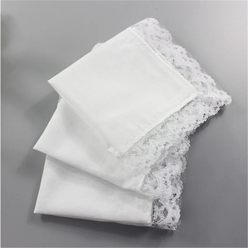  Creative New 12pcs Personalized White Lace Handkerchief Woman Wedding Gifts Wedding Decoration Clot