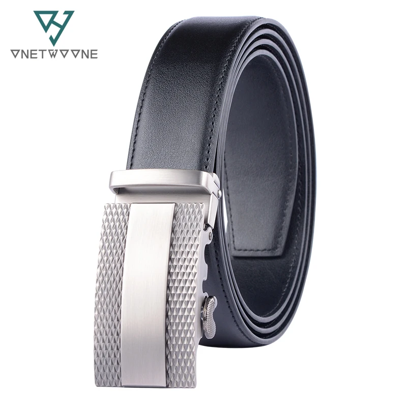 

Men's Belt Cow Leather Belts Brand Fashion Automatic Buckle Black Genuine Leather Belts for Men 3.5cm Width 135cm Adjustable