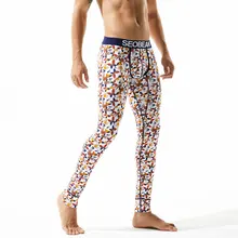 Хит, зимние мужские модные сексуальные кальсоны, хлопок, термобелье, высокое качество, с принтом, теплые, тонкие, длинные леггинсы, штаны