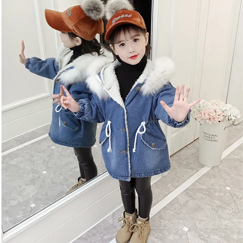 

2018 New Winter Children Down & Cotton Coat 6-16Y European Style Boys Girls Warm Outerwear Color Pink Hooded Coats For Girls