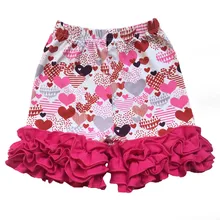 День Святого Валентина St. день Святого Патрика пасхальное одежда для малышей Обледенение девочек тройной штаны с оборками фиолетовый, зеленый и золотой цвета Шорты для младенцев