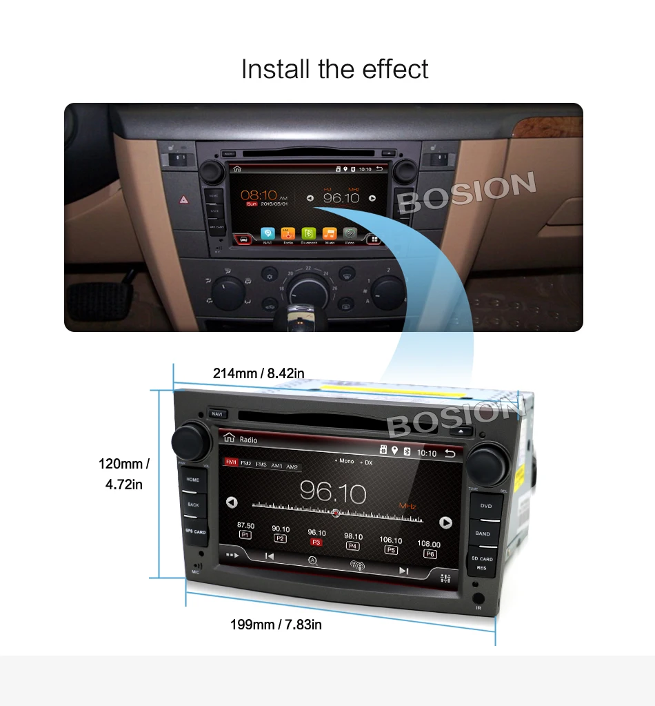 Discount Bosion android 7.1 2din car radio gps navi car dvd player for opel astra/vectra/zafira car stereo head unit with bluetooth wifi 19