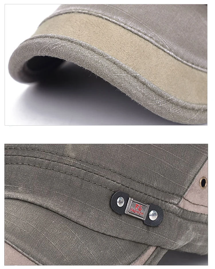 Outono de Algodão Simples Flat top Caps