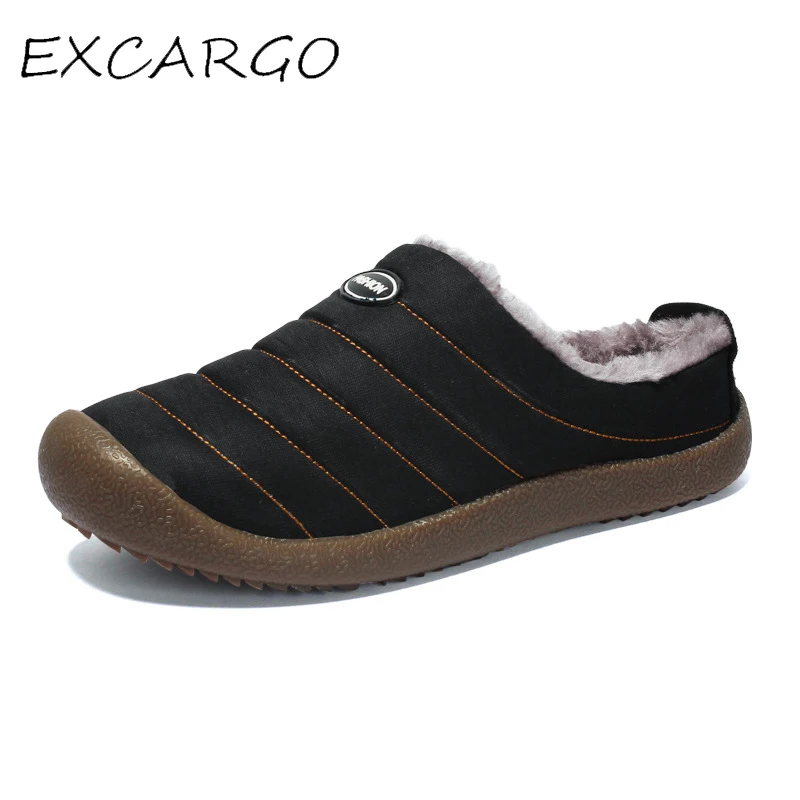 

EXCARGO 36-48 Men Casual Slip On Shoes Cotton Fabric 2019 Winter Rubber Shoes For Men Breathable Solid Fashion Shoe Light Warm