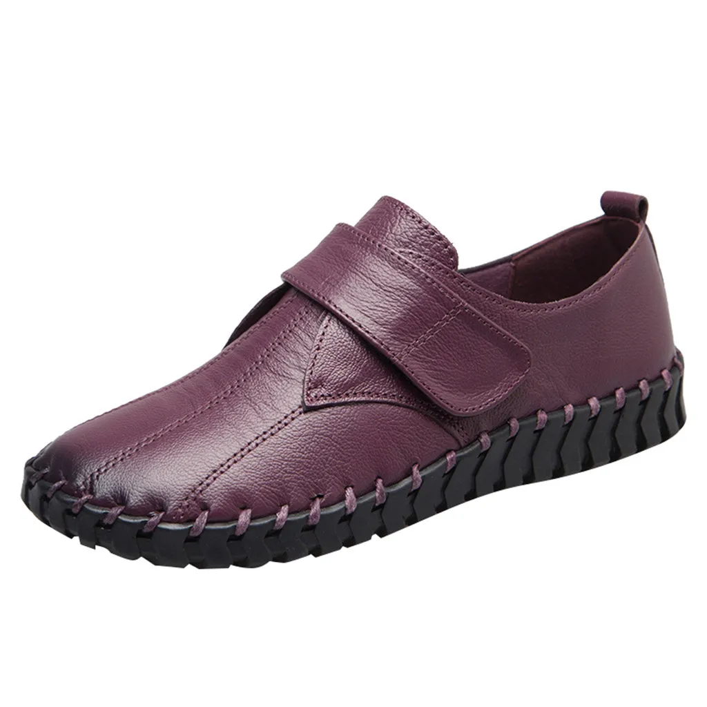 Женские лоферы; повседневная женская обувь; удобная мягкая обувь в стиле ретро; модная повседневная обувь на нескользящей подошве - Цвет: Фиолетовый