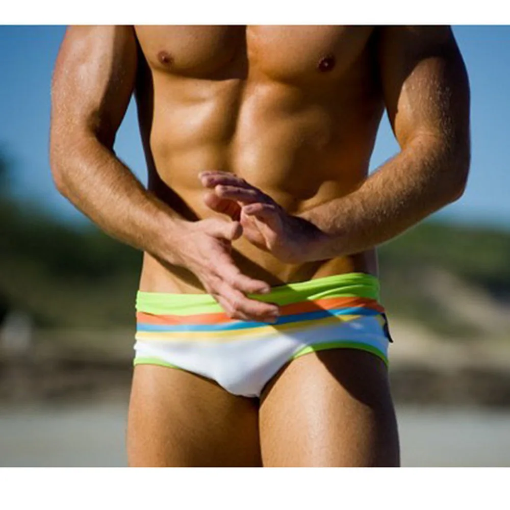 2019 men's fashion rainbow boxer shorts casual beach shorts men breathable sexy briefs hombre quick-drying 40J11 (10)