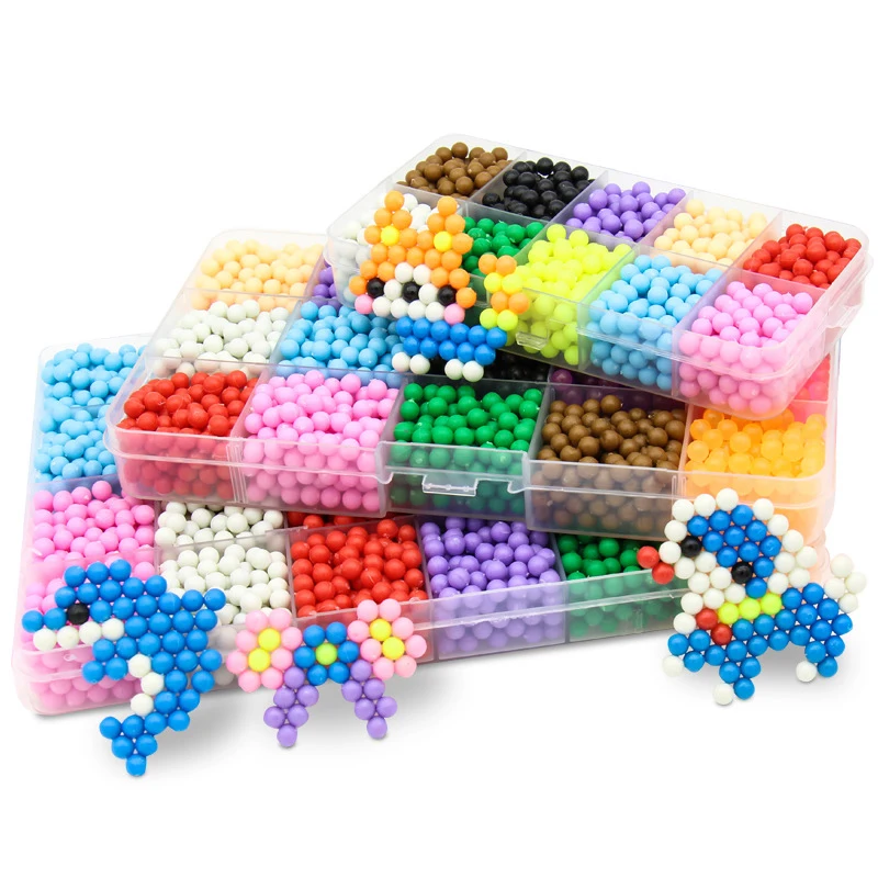 24 color Multicolor DIY Water Spray Magic Beads 3D Puzzle Educational beads Kit Ball Game Toys for Children