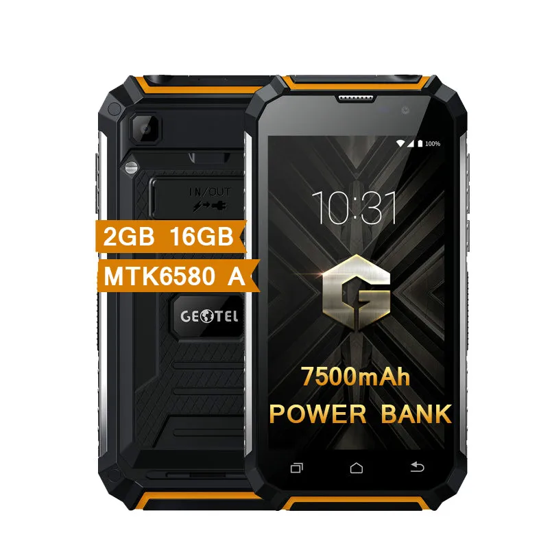 Geotel G1 мобильный телефон 7500 мАч банк питания 5 0 дюймов MTK6580A четырехъядерный Android 7 2