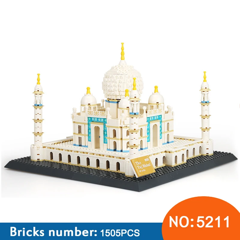 

Wange 5211 Architecture series the Taj Mahal Model Building Blocks set Classic landmark house education Toys for children