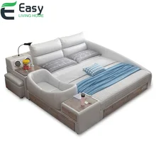 Easylive домашняя кровать из натуральной кожи, многофункциональная кровать с детской кроваткой, детская кровать для кровати, мебель для комнаты