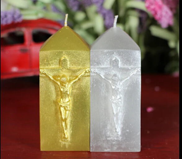 

No.l1032 Church Candles Jesus Silicone Soap Mold Chocolate Silicone Candle Mold Fondant Cake Decoration Mold Moulds PRZY 001