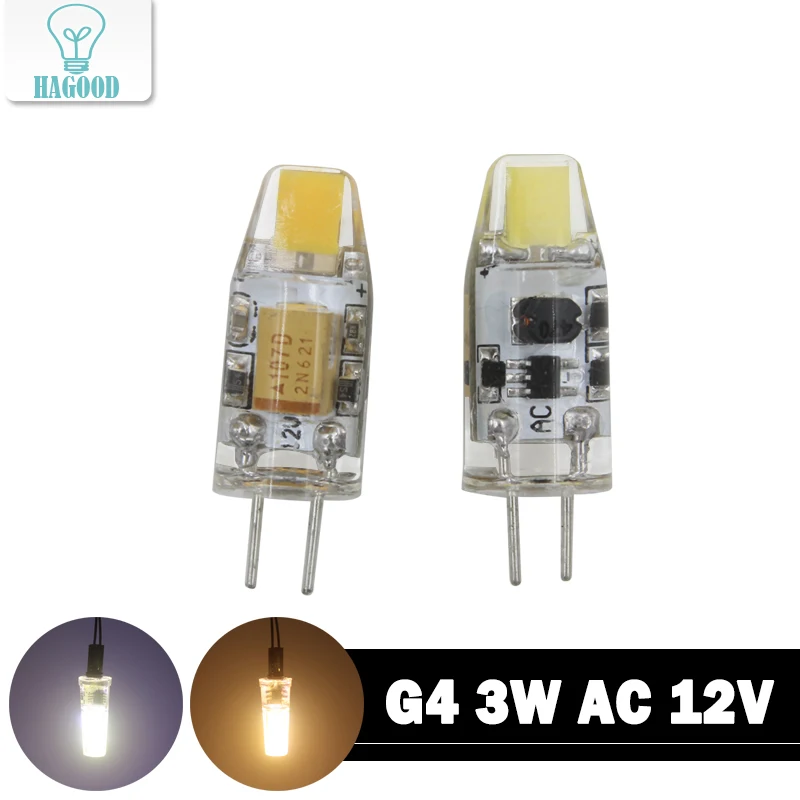 Светодиодный G4 лампы AC12V 3 Вт COB SMD СВЕТОДИОДНЫЙ световой светильник заменить галогенные фары хрустальная люстра лампы