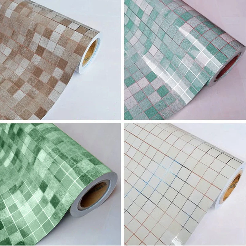 Waterproof Self-adhesive Mosaic Wall Paper Tile Sticker Contact Paper Bathroom High-end 3D Self-adhesive Geometric Wall Sticker