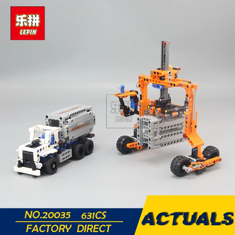 

LEPIN 20035 631Pcs Technic Series The Container Trucks and Loader Set Building Blocks Bricks boy Educational Toys With 42062