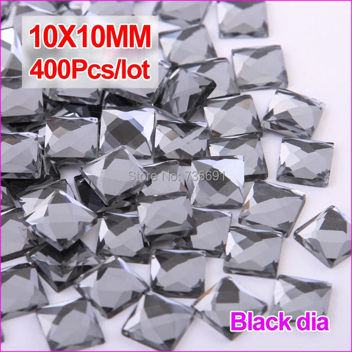Лидер продаж квадратный камни Black diamond 10X10 мм кристалл не исправление стразы 400