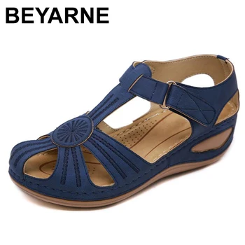 

BEYARNE Plus Size Fashion Summer Women Sandals Female Beach Shoes Shoes Wedge High Heel Comfortable Light Platform SandalsE597