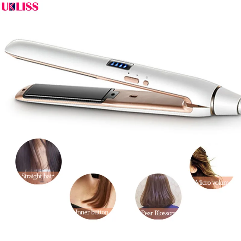 

Electric Ceramic Vapor Hair Straightener Digital Flat Iron 2 in 1 Tourmaline Fast Heating Dry/Wet Hair Styling Tools