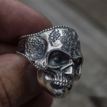 Bague homme tête de mort mexicaine