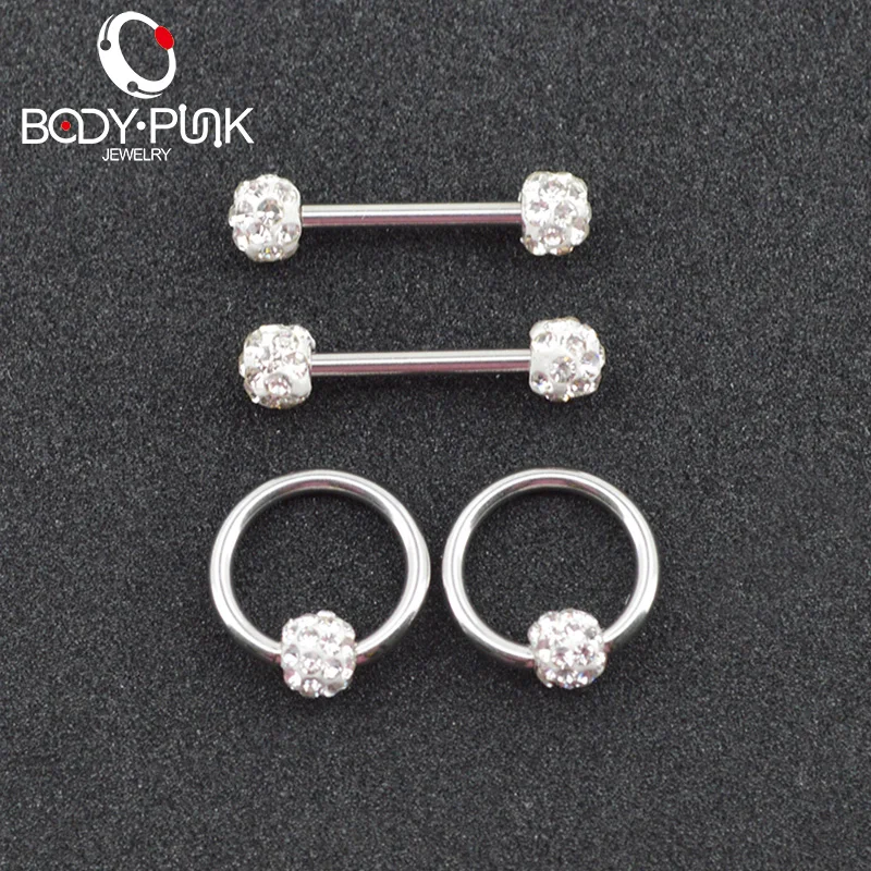 BODY PUNK 4 шт./компл. Сексуальная фотокольца для сосков штанги пирсинга 14G|bar piercing|nipple