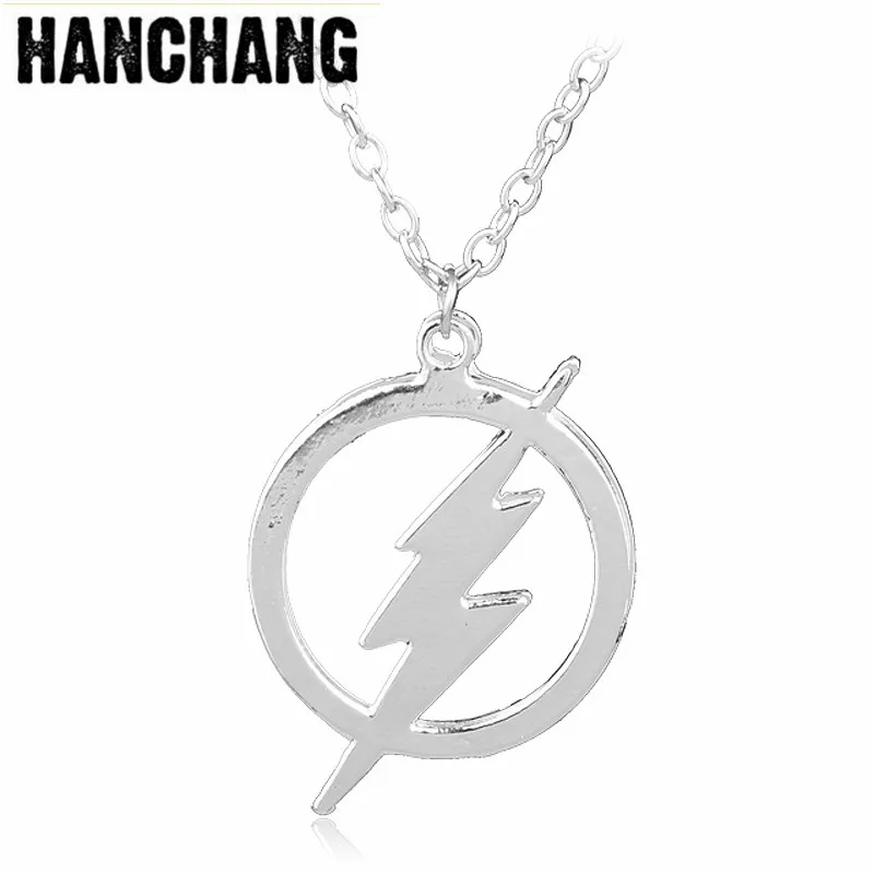 DC Comic Jewelry Super Hero Hollow out Necklace Flash Lightning Symbol