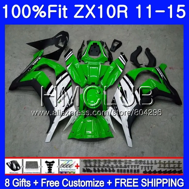 

Injection For KAWASAKI NINJA ZX 10 R ZX10R 11 12 13 14 15 41HM6 green black ZX 10R 1000 ZX-10R 2011 2012 2013 2014 2015 Fairing