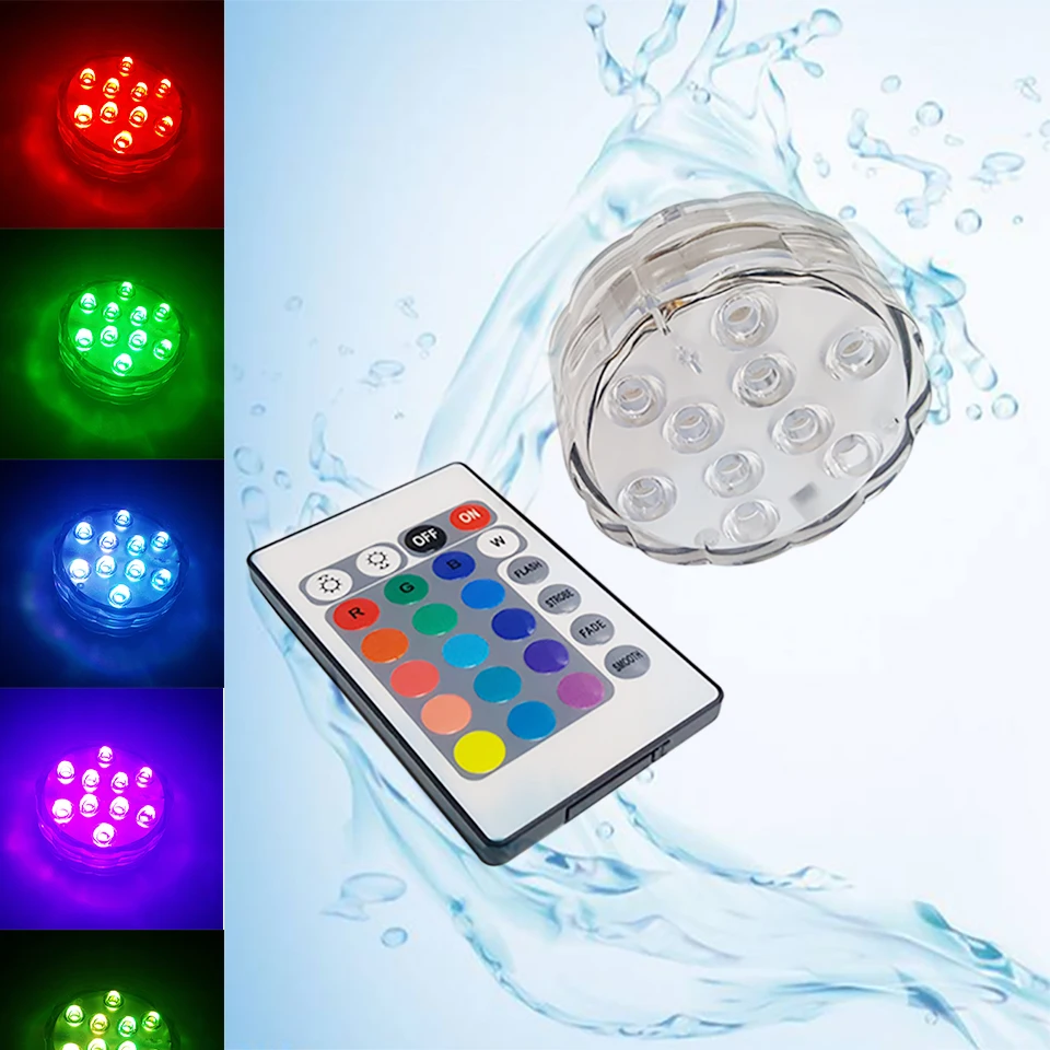 

Battery Operated IP68 Swiming Pool Light RGB Submersible LED underwater light for shisha flower Vase Garland Party Decor lights