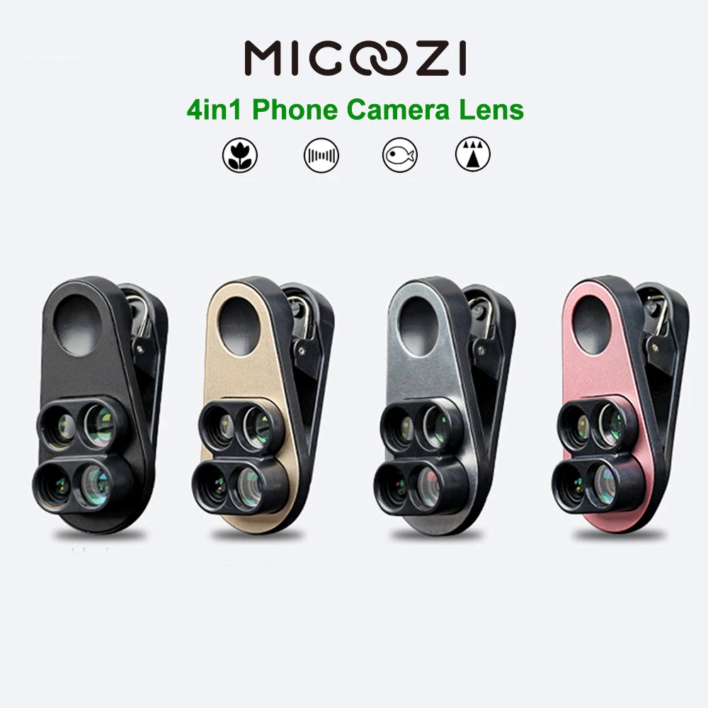 

Phone Camera Lens Kit 4 in 1 Macro Wide Angle Fisheye Telescope Lens for iPhone 6 7 8 Plus XiaoMi Huawei Oneplus Phone 2019 New