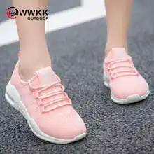 WWKK Кроссовки Женская обувь Air Sole Досуг дышащая прогулочная сетка путешествия шнуровка женская спортивная обувь женщина сапатилхас мульер