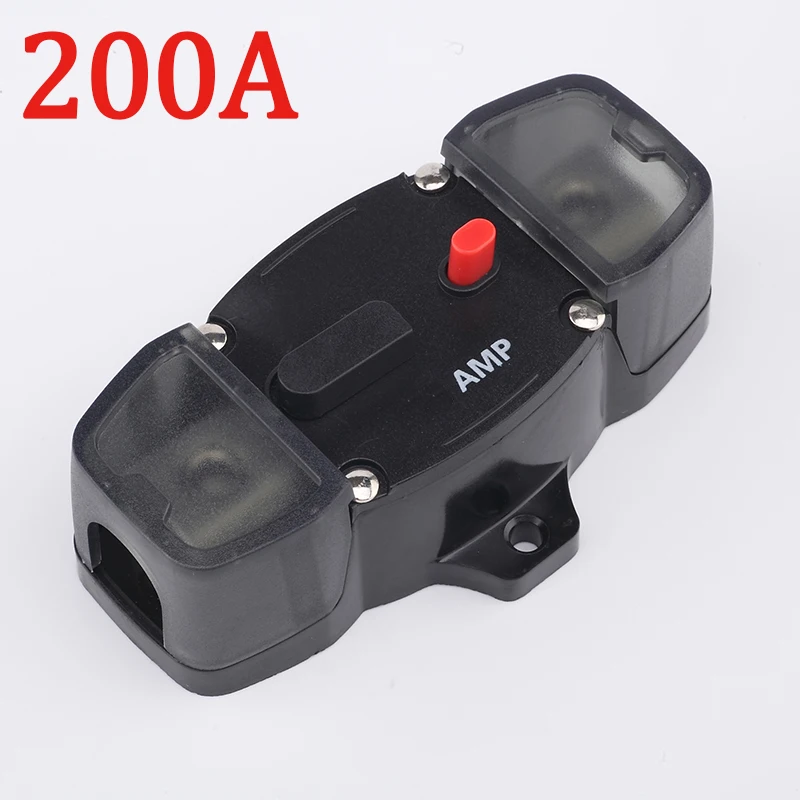 200A 12 в автомобильный Грузовик аудио усилитель автоматический выключатель держатель предохранителя AGU стиль стерео усилитель ремонт 4GA кабель - Цвет: Темно-серый