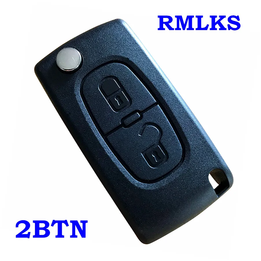 2 кнопки Автомобильный складной чехол для ключей на застежке чехол пустой оболочки для Citroen C2 C3 C4 C5 C6 C8 для peugeot 107 207 307 307S 308 407 607 - Количество кнопок: 2 Button for Citroen
