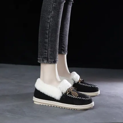 2018 Coreana Mujeres Las Guisantes Nuevo Salvaje 2 1 La Planos Terciopelo Versión Zapatos De Algodón rqrx7H